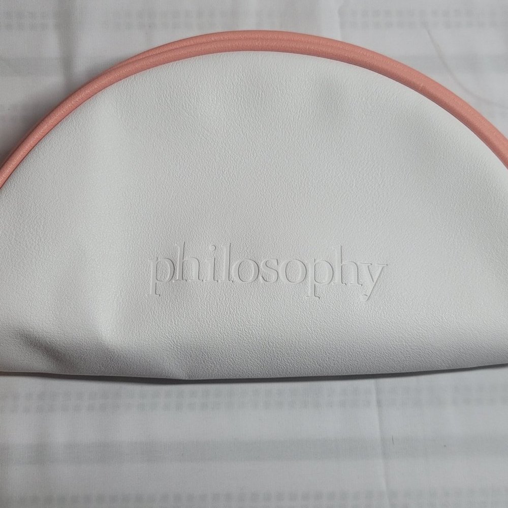 White & Pink Philosophy Make Up Bag
